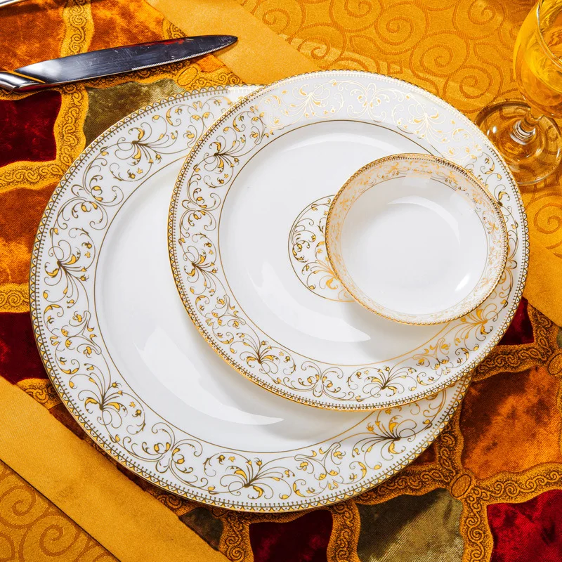 Набор посуды из 46 предметов керамические тарелки и миски|ceramic dinnerware set|dinnerware