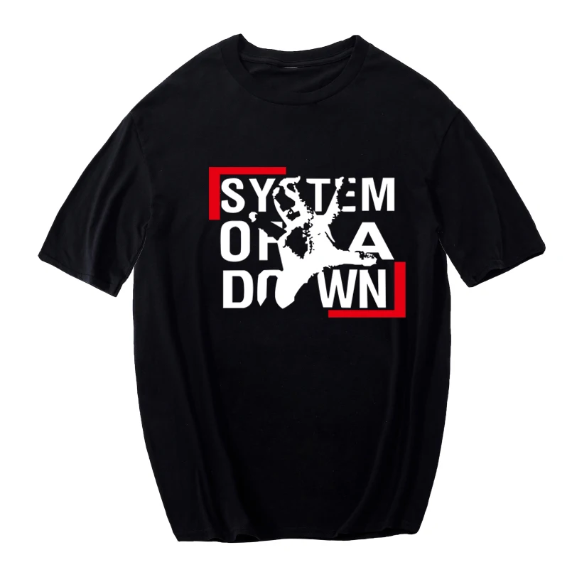 

Harajuku System Of A Down Punk T Shirt Men Cotton Hop-Hip Vintage TShirt Oversized Funny Nu-Metal Tops Tees Men Tees