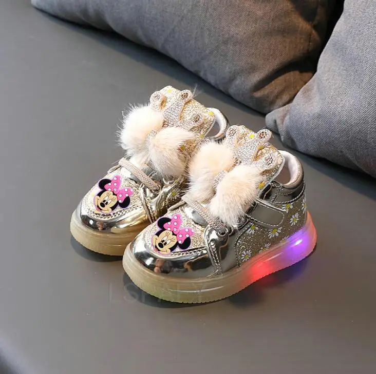 Кроссовки Детские светящиеся с светильник Минни Маус Дисней | Детская одежда и