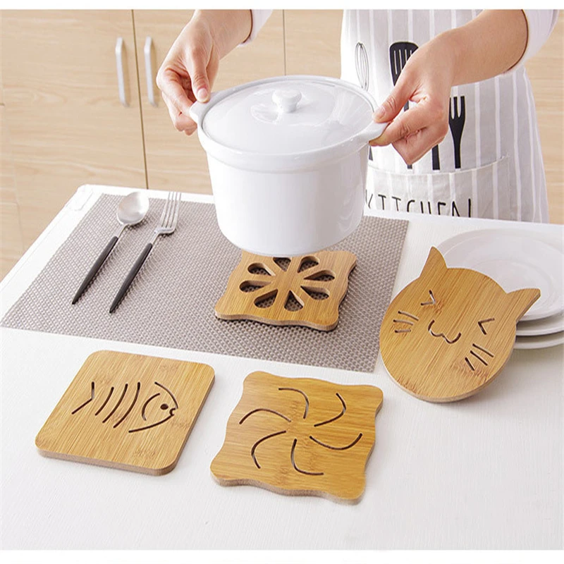 Кухонные столовые приборы с деревянной подставкой утолщенный коврик