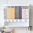 Настенный контейнер для хранения пищевых продуктов, 6 сеток, прозрачный контейнер, набор с наливкой кухонные крышки бутылок для хранения, банки для сушеных зерен