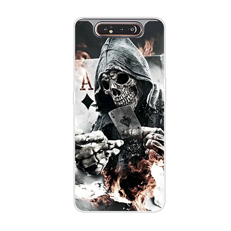 Бордовый Чехол для телефона для samsung Galaxy A80, силиконовый чехол с цветком, мягкий ТПУ чехол для samsung A80 A 80, чехол, Модный чехол - Цвет: Бордовый