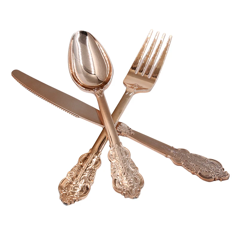 Одноразовые Имитационные Металлические Пластиковые золотые серебряные Резные