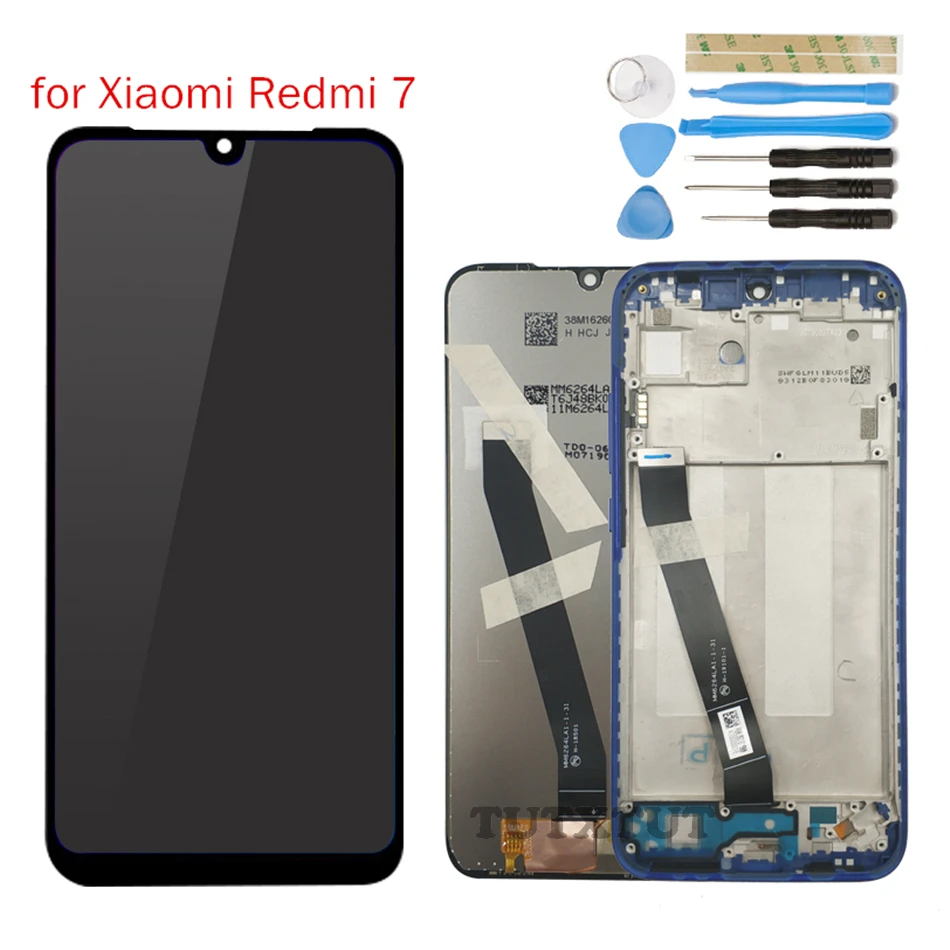 ЖК дисплей с рамкой для Xiaomi Redmi 7 сенсорный дигитайзер в сборе запасные ремонтные