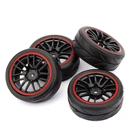 4pcs 110 rc hsp 94122 94123 sakura road rubber tires plastic wheels racing flat race grip tires