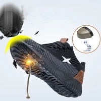 fashion safety shoes men steel toe shoes anti puncture work sneakers indestructible work sefety boots male shoes work boots