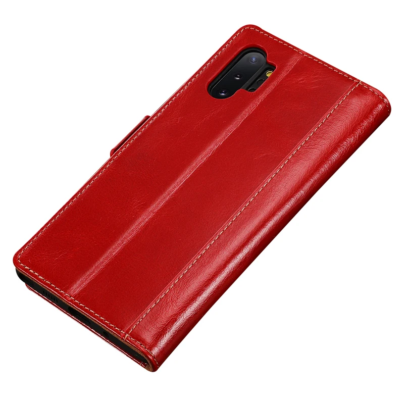 Для samsung Galaxy Note10 флип-кейс из натуральной кожи деловой бумажник oil Wax Подставка Крышка смартфона для samsung Note10 Plus