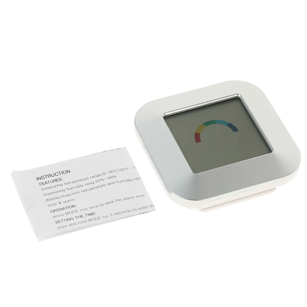 

Indoor Comfort Indication Thermometer Hygrometer Smart Digital Touchscreen Colorful Screen Backlight Clock