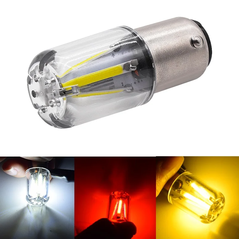 

1pcs 1156 P21W BA15S 1157 BAY15D COB LED Filament Chip Car Brake Lights Auto Reverse Bulb Parking Lamp 12V Red White Yellow