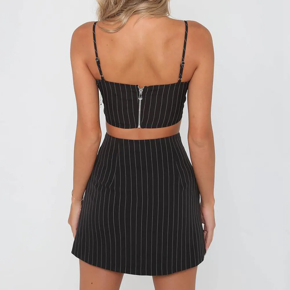 Новинка 2020 Модные полосатые мини юбки с высокой талией Женская эластичная