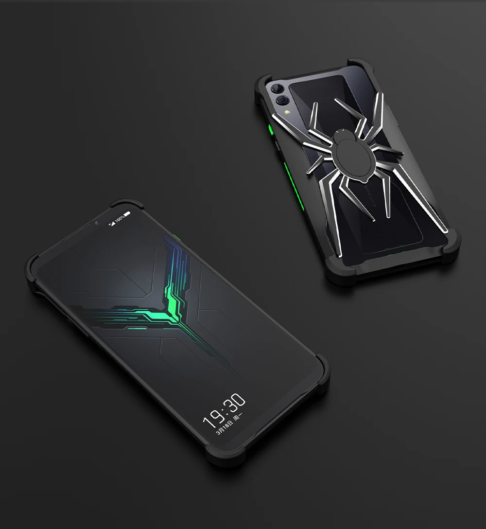 Стильный металлический чехол с пауком для Black Shark 2, роскошный тонкий жесткий алюминиевый металлический бампер, чехол Xiaomi Black Shark 2 Pro