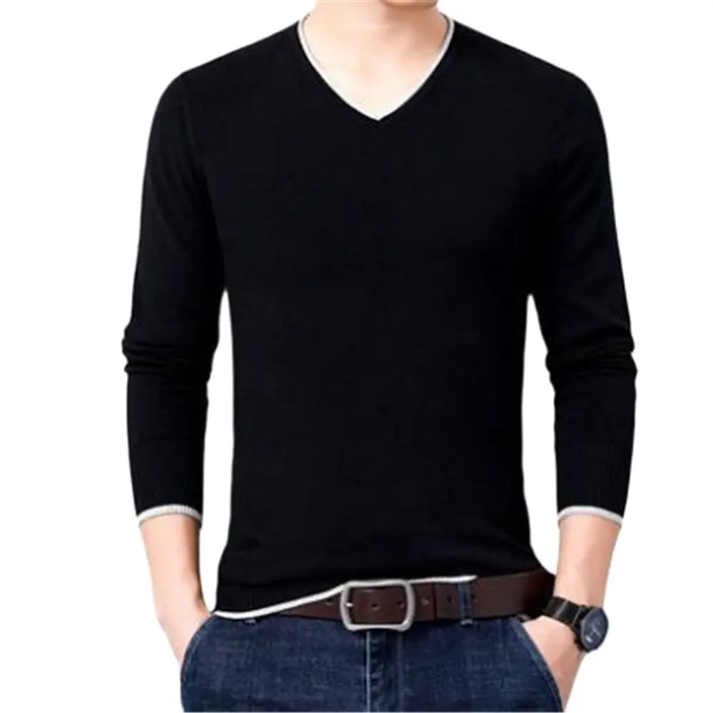 

Mans Plus Size 100% Cotton Sweaters Mens Hedging Jumper Male Fall Stretch Slim Chandail Sweatshirt Winter Pullover Manteau Saco