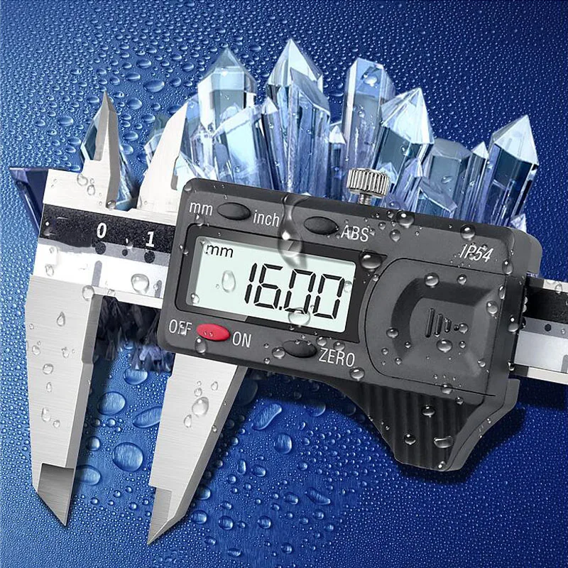 

Штангенциркуль из АБС-пластика, с нониусом 150 мм, с электронсветодиодный светодиодным цифровым дисплеем, IP54, водостойкий циркуль-штангенцир...