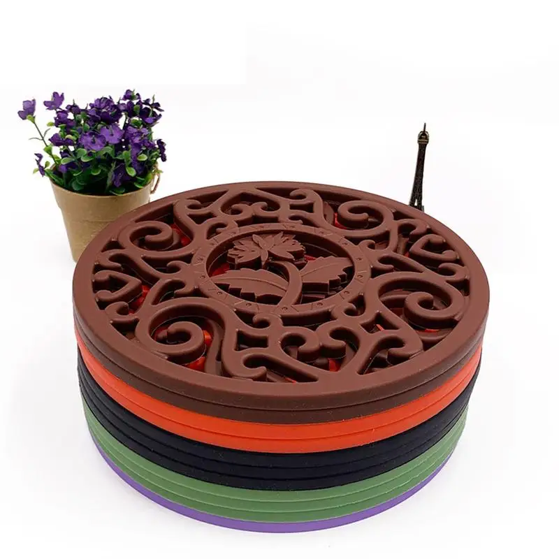 Круглый силиконовый коврик для чайника с теплоизоляцией и защитой от ожогов