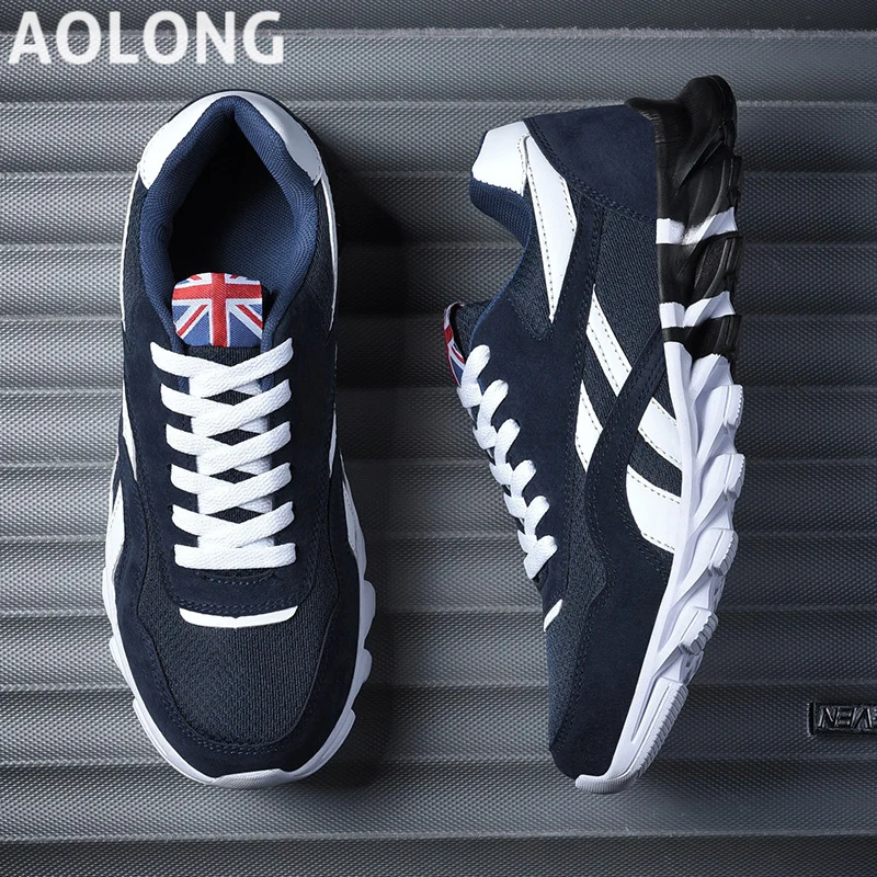 

Men Running Shoes Autumn PU leather Blade Sneakers High Quality Outdoor Light Breathable Sport Athletic Men Shoes Male Sneakers