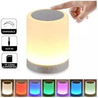 creative portable led night lights smart wireless bt compatible speaker touch sensor light colors changeable bedside music lamp