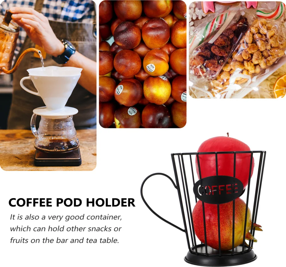 

Iron Coffee Capsule Storage Basket Cup Shaped Coffee Pod Organizer Holder