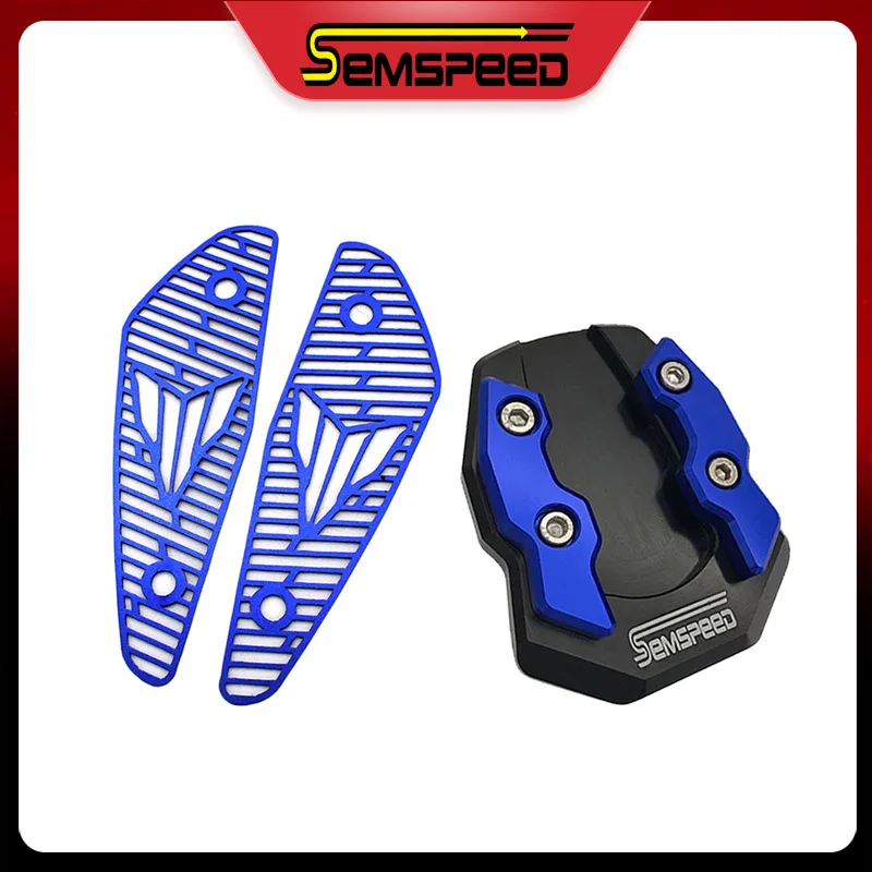 

Motorcycle Side Stands Air Intake Filter Cover Set For YAMAHA MT-15 MT 15 2018 2019 2020 SEMSPEED Foot Pads Filter Cap Modified