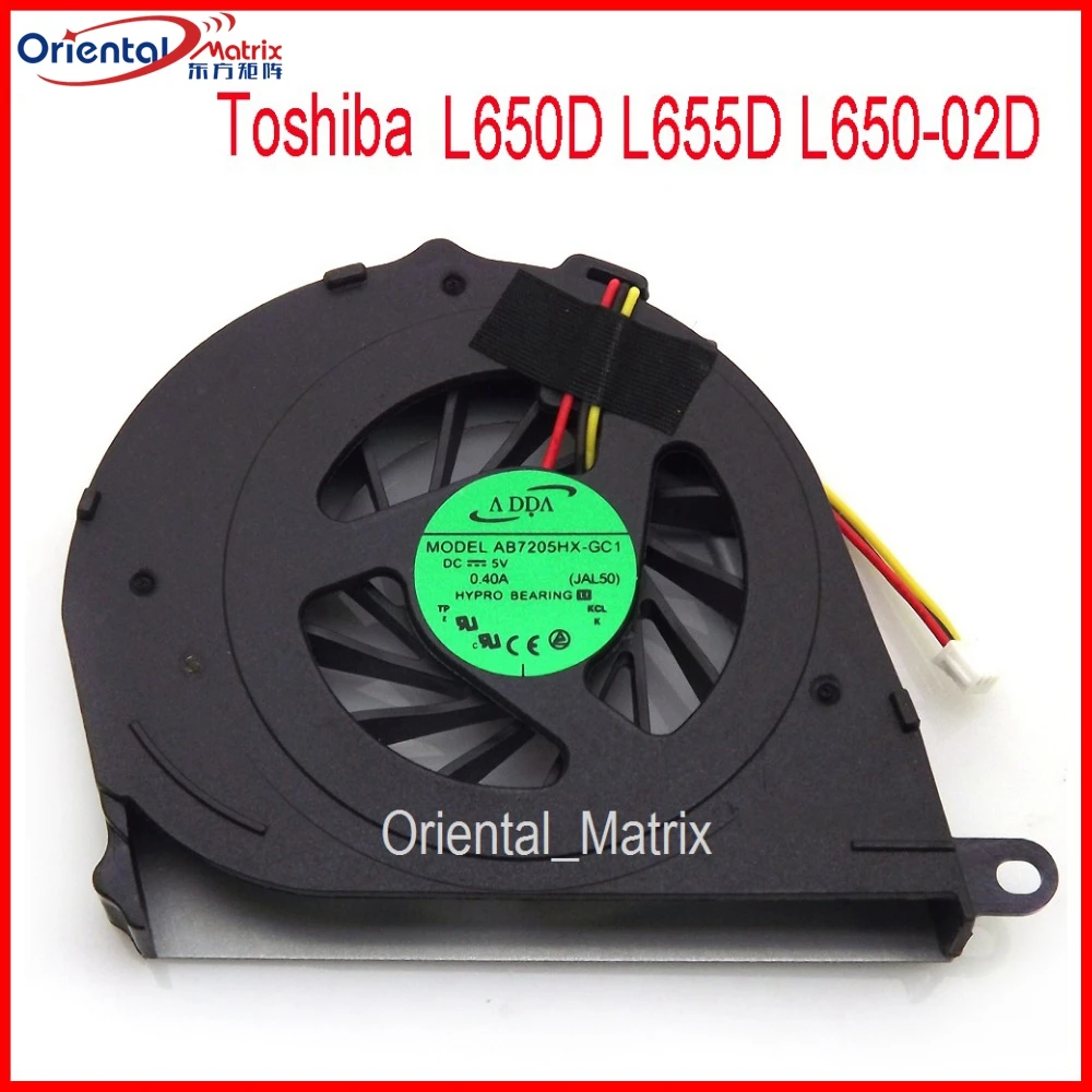 

New AB7205HX-GC1 DC5V 0.4A Fan For Toshiba Satellite L650 L650D L655 L655D L650-02D CPU Cooler Cooling Fan