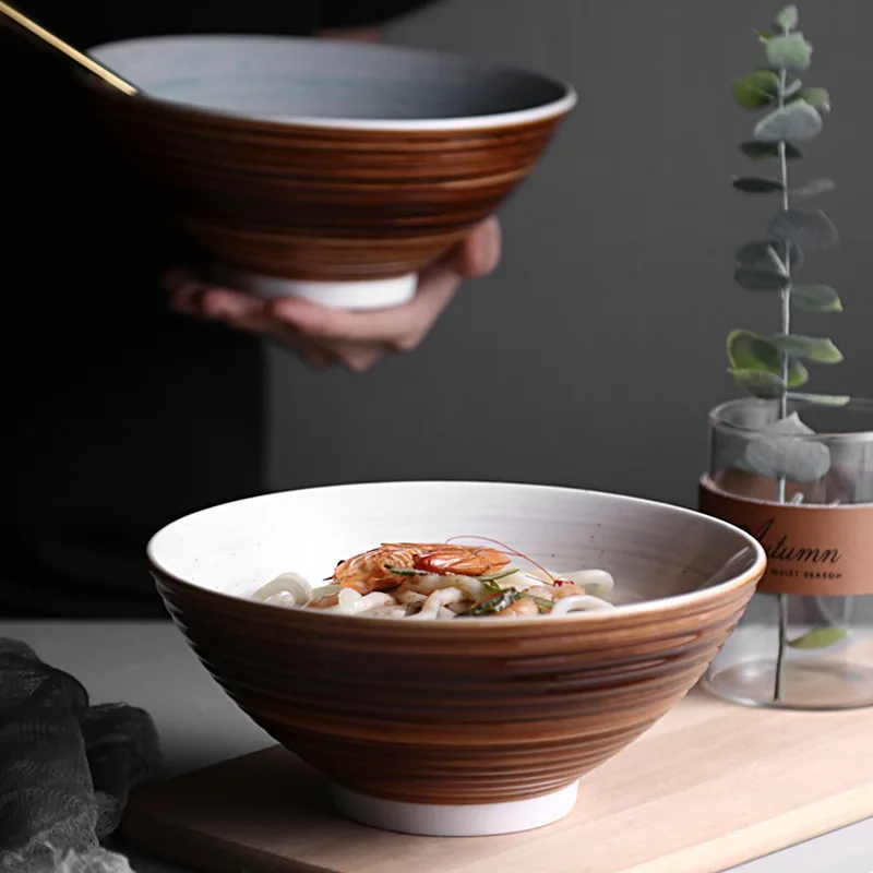 Японская резьба, ручная роспись, керамическая чаша для риса, кухонная миска, миска для супа, чаша, креативная домашняя Ретро миска для ведра