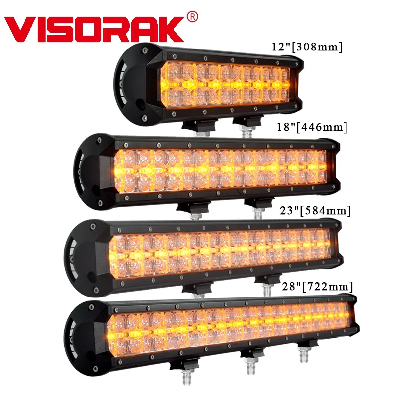 VISORAK Янтарный положение светильник внедорожный светодиодный бар 12 18 23 28 &quotInch SUV