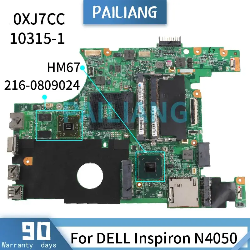 Parpailiang-placa-mãe para Computador Portátil Inspiron Dell N4050 Placa Principal 103151 0xj7cc Hm67 2160809024 Ddr3 Teste Placa-mãe para notebook