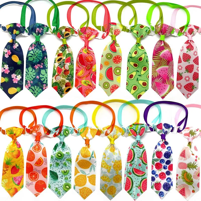 

50pcs Pet Dog Bow Tie Summer Fruits Style Pet Supplies Small Dog Bows Cat Puppy Bowties Small Dog Accessories Grooming Products