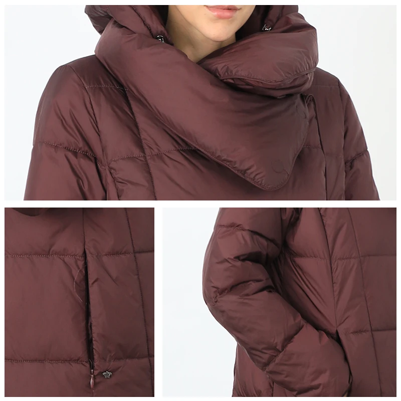

women's down jacket parka outwear with hood quilted coat female long warm cotton clothing for winter ladies trend new 19-150