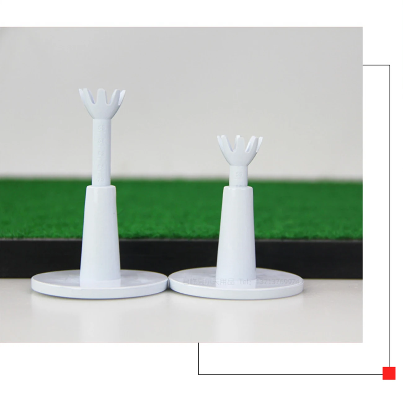 

2pcs Adjustable Range Tees Sports Golf Accessories White Rubber Out-Indoor Professional Golf Practice Tees Trainning Golf Tools