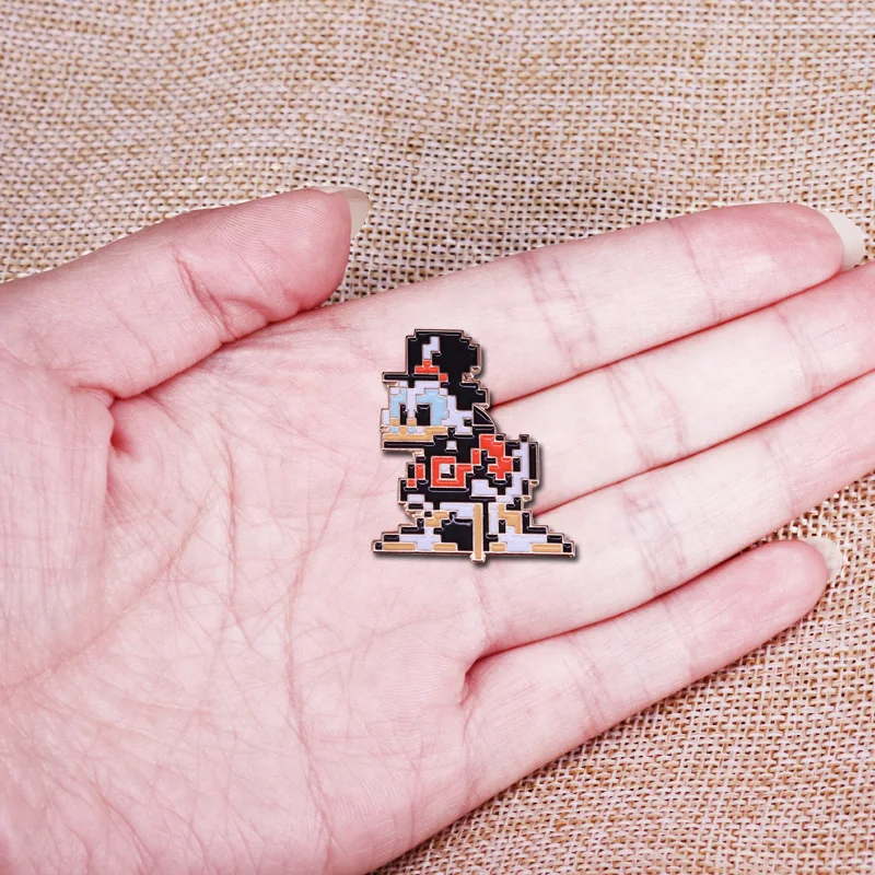 8 бит Scrooge Mcduck Pin Pixel Art NES видеоигра мультфильм ностальгия Декор | Украшения и