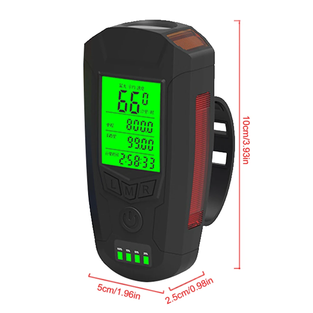 

Multifunction MTB Road Bikes Headlight Bicycle Wireless Code Watch 130dB Horn LCD Display Speedometer Rechargeable Front Light