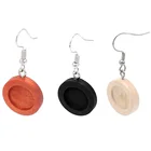 Пустая деревянная основа для сережек-крючков, из нержавеющей стали, 12 мм, 20 шт.лот