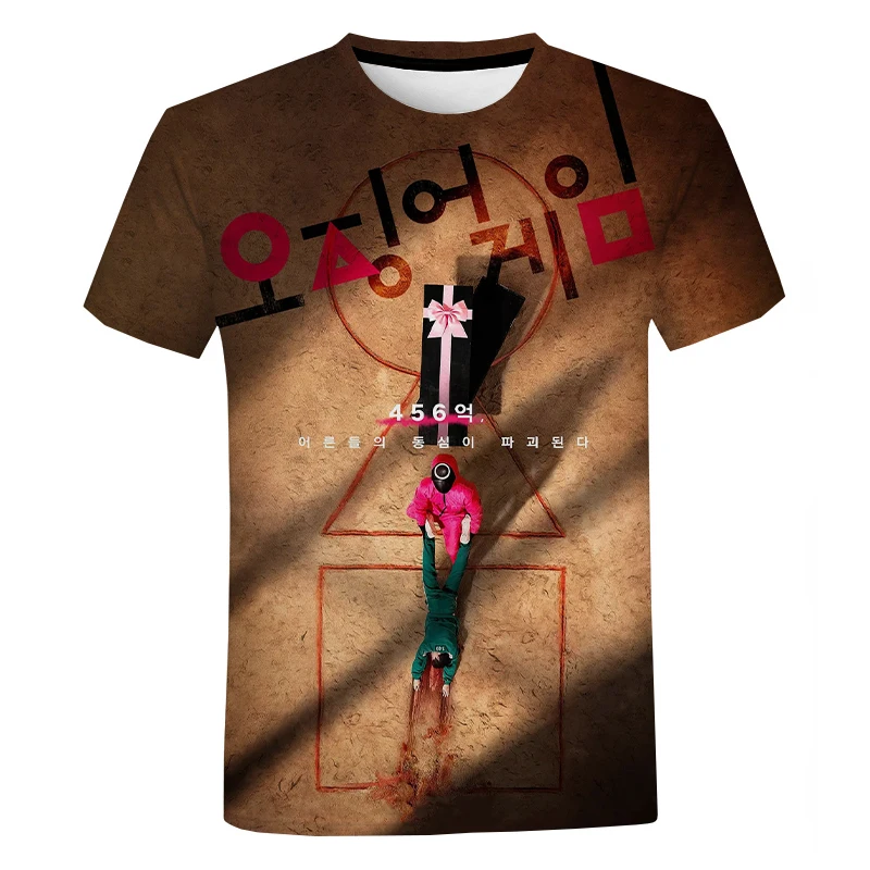 

Baby Boy Korean series Squid Game Print 3D T Shirt Girl Harajuku Oversized Short Sleeve Funny Tshirt Street Hip Hop Graphic Tees