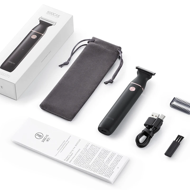 

Xiaomi SOOCAS Electric Razor Small T-Blade Black Three-way blade for fast shaving Dry or wet double shaving fast charge shaver