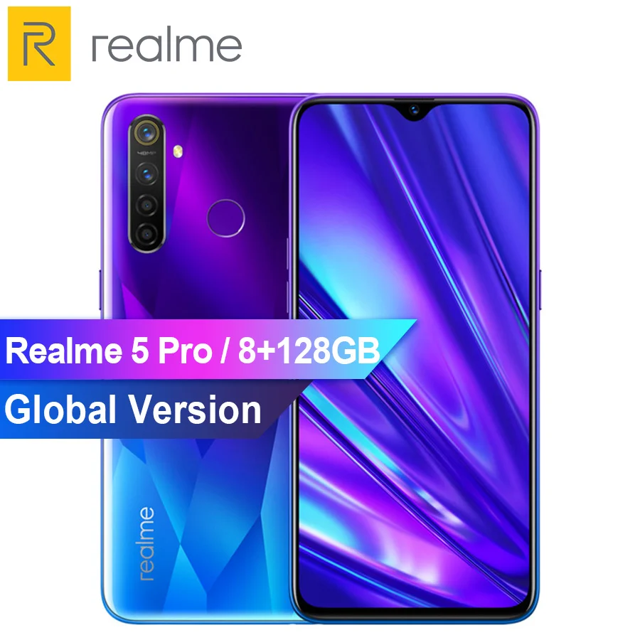 Оригинальная глобальная версия realme 5 pro 8 ГБ ОЗУ 128 Гб ПЗУ Восьмиядерный процессор