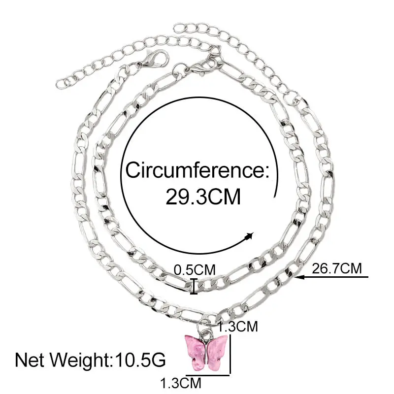 

Cender 2Pcs/Set Simple Style Copper Chain Anklets for Women Silver Color 2020 Summer Beach Foot Chain Female Anklet Jewelry