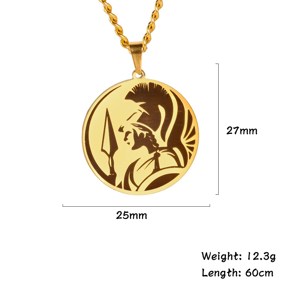 LIKGREAT GREEK MYTHOLOGY PENDANT NECKLACE Gold Color Stainless Steel Pendants Jewelry Vintage Chain Choker Gifts for Men Women | Украшения