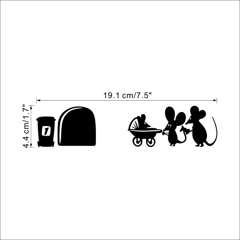 

2020 New 1 Pcs Cartoon Style PVC Material Mouse Rooms Decal Vinyl Home Decoration Family Cute Mouse Hole Wall Sticker For Kids