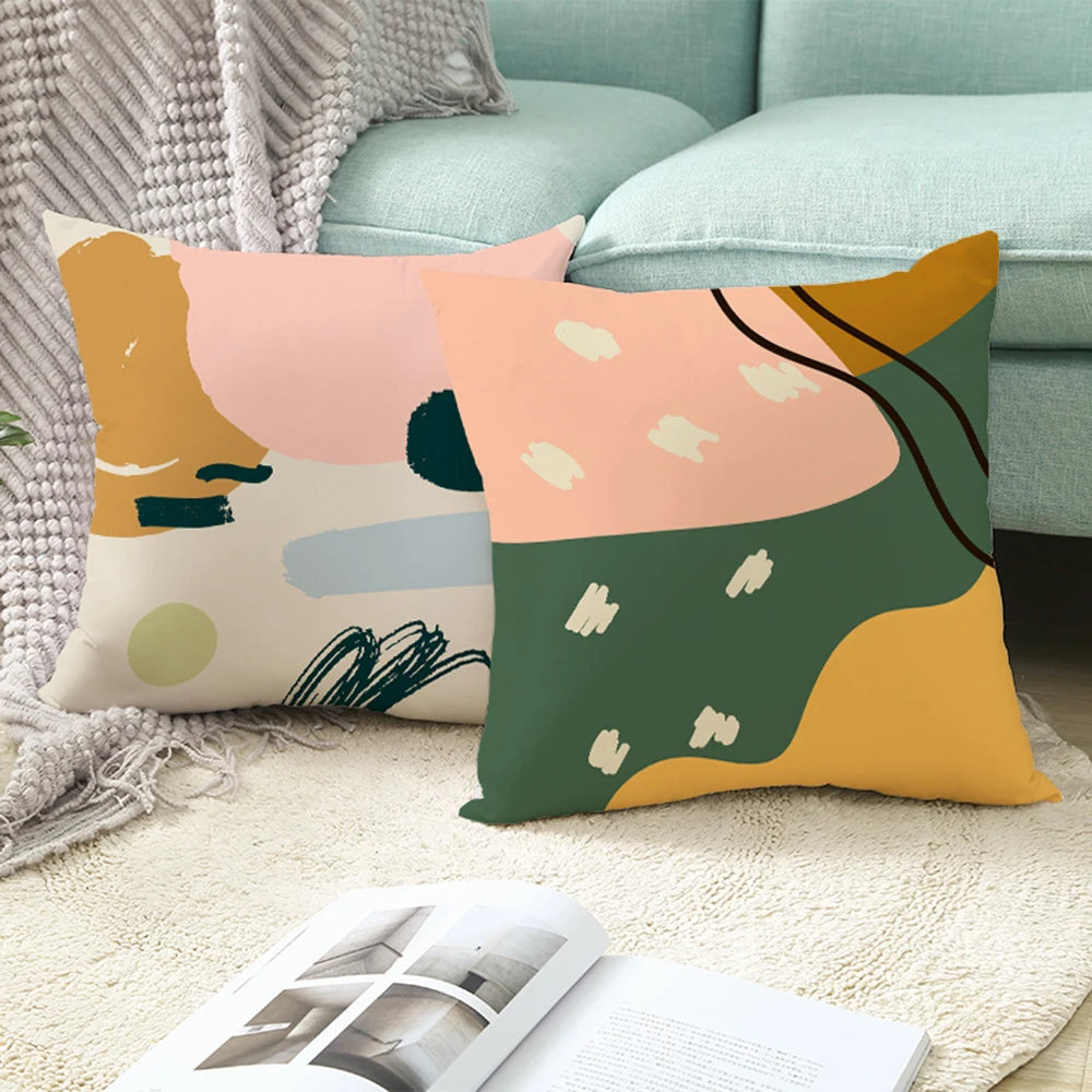 

45*45 Cushion Cover Pillow Creative Abstract Art streak Face Pillowcase Sofa bedroom Decor Throw Pillows for Home Car Decorative