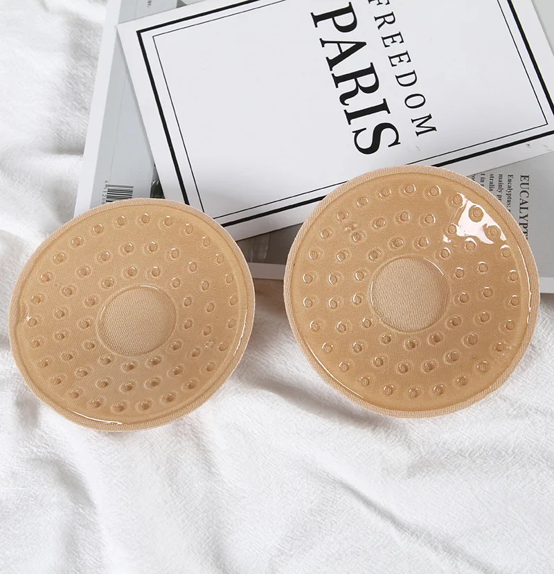 Round Skin Лидер продаж, 2 шт./1 пара, силиконовые накладки на соски, накладки на бюстгальтер, клей для кожи, многоразовые невидимые лепестки груди, вечерние накладки - Цвет: Round Skin