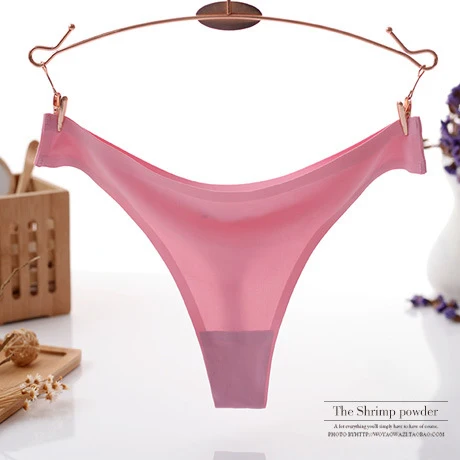 Цельные женские стринги из ледяного шелка бесшовные 3 цвета сексуальные трусики