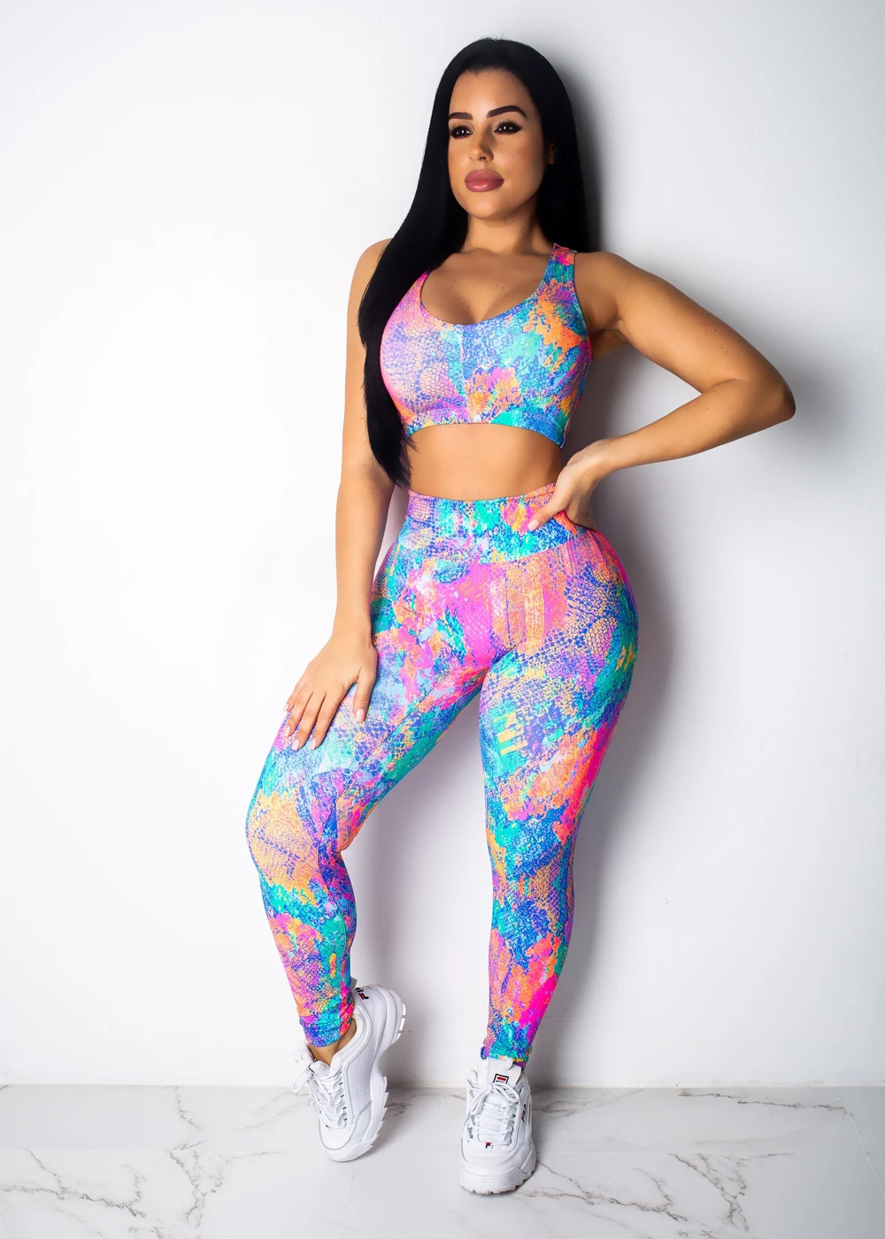 Женские леггинсы с принтом высокая талия тренировка Фитнес Леггинсы яркое для