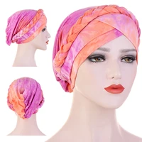 forehead cross turban bonnet for women pure color cotton braid inner hijabs indian wrap hijab underscarf caps muslim headdress
