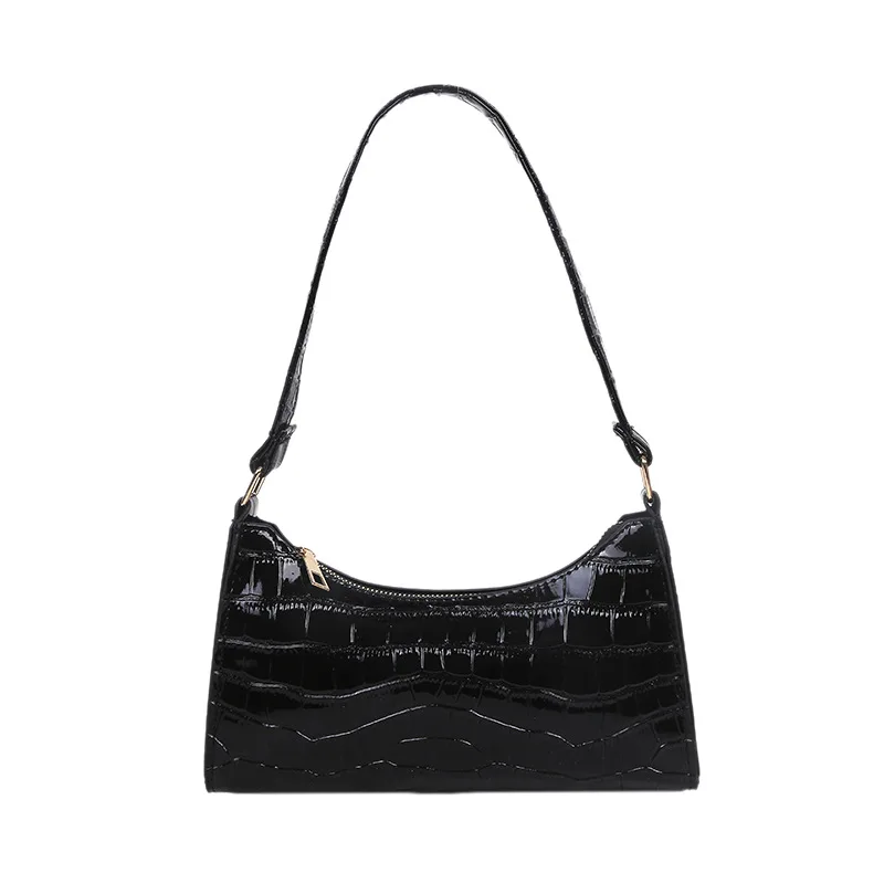 

2021 New Shopping Bag Retro Casual Lady Underarm Handbag Stone Pattern Shoulder Bag Female Leather Solid Color Chain Female Bag