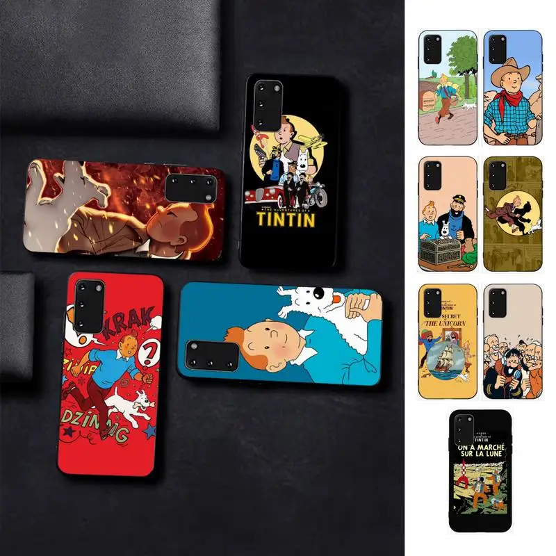 

FHNBLJ French classic cartoon The Adventures of Tintin Phone Case for Samsung S10 21 20 9 8 plus lite S20 UlTRA 7edge
