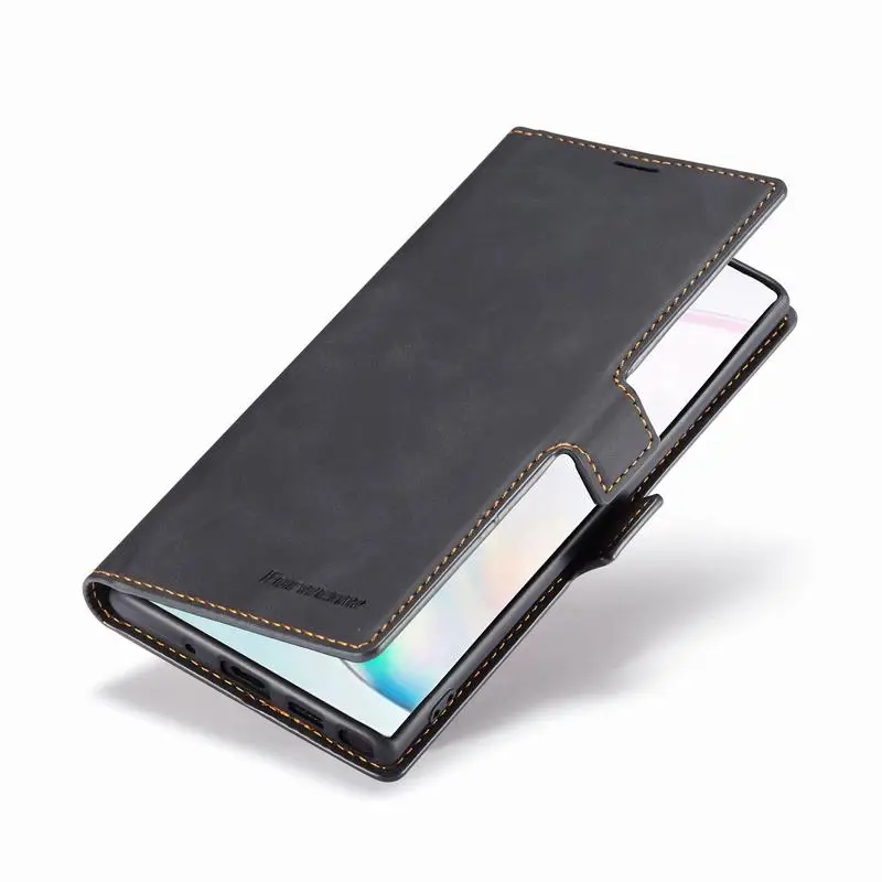 Чехол для samsung Galaxy Note 10 Plus, роскошный, с магнитной застежкой простой, матовый кошелек для телефона samsung Note 10 Plus Etui