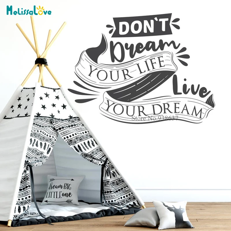 

Don't Dream Your Life Live Your Dream Quote Wall Sticker Inspirational Sayings Motivational Stickers Decal BA839