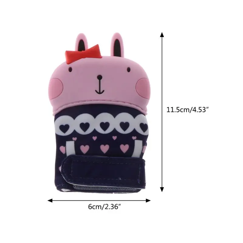 

Cute Rabbit Baby Teething Glove Pacifier Glove Teether Mitten Wrapper Sound Teething Chewable Bead Newborn Toddler
