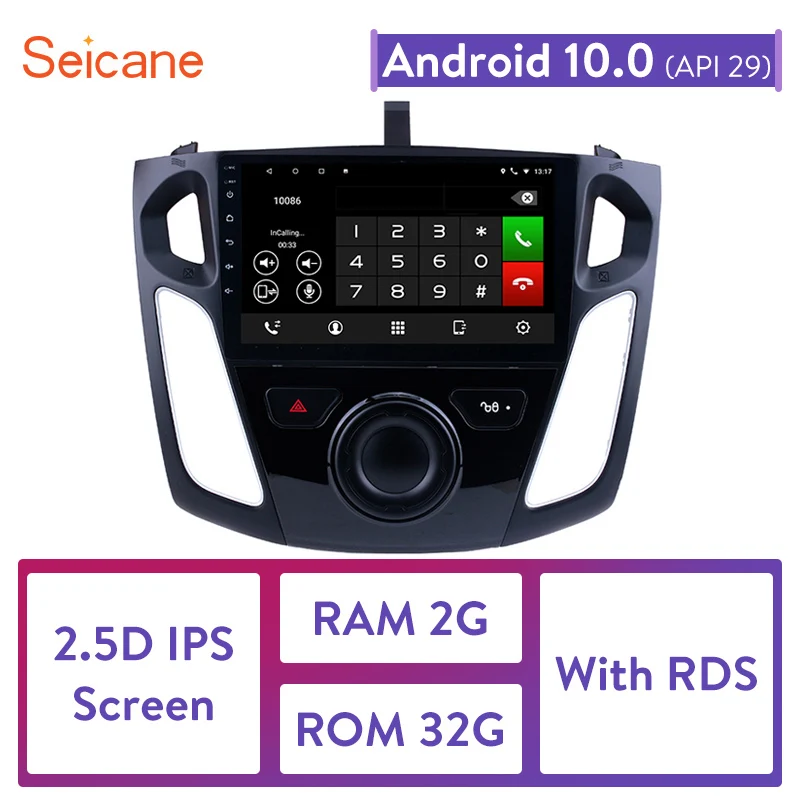 Автомагнитола Seicane Android 10 0 2.5D IPS экран аудио GPS для Ford Focus 2011 2012 2013 2014 2015 поддержка DVR