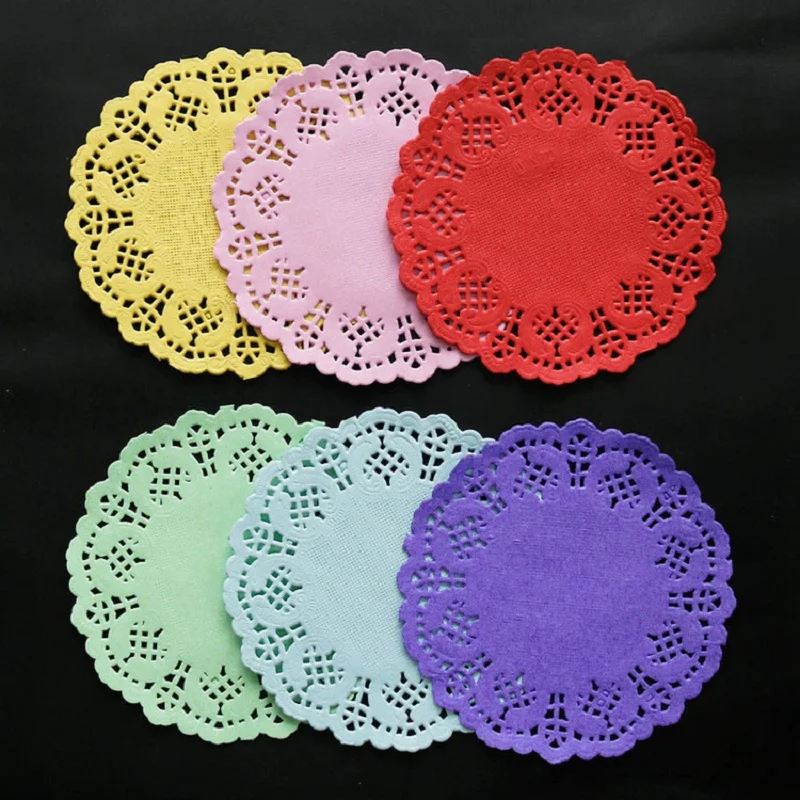 

100 Sheets 5.5inch Round Paper Doily Cake Bread Baking Accessories Flower Shape Cupcake Doilies Wedding Birthday Party Supplies